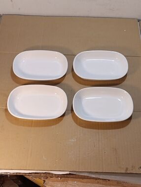 Set Of 4 White Corning Ware P-140-B  Sidekick Sidedish Snack Plates